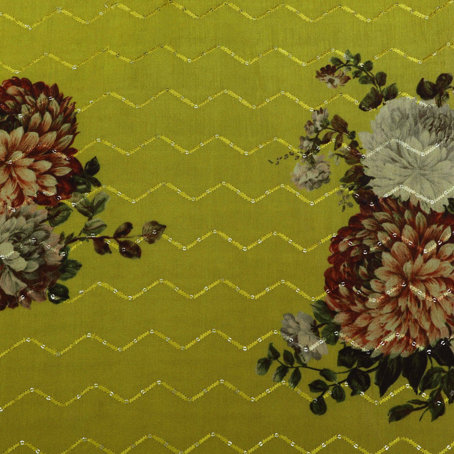 Multi-Color MulMul silk Print Embroidery Fabric