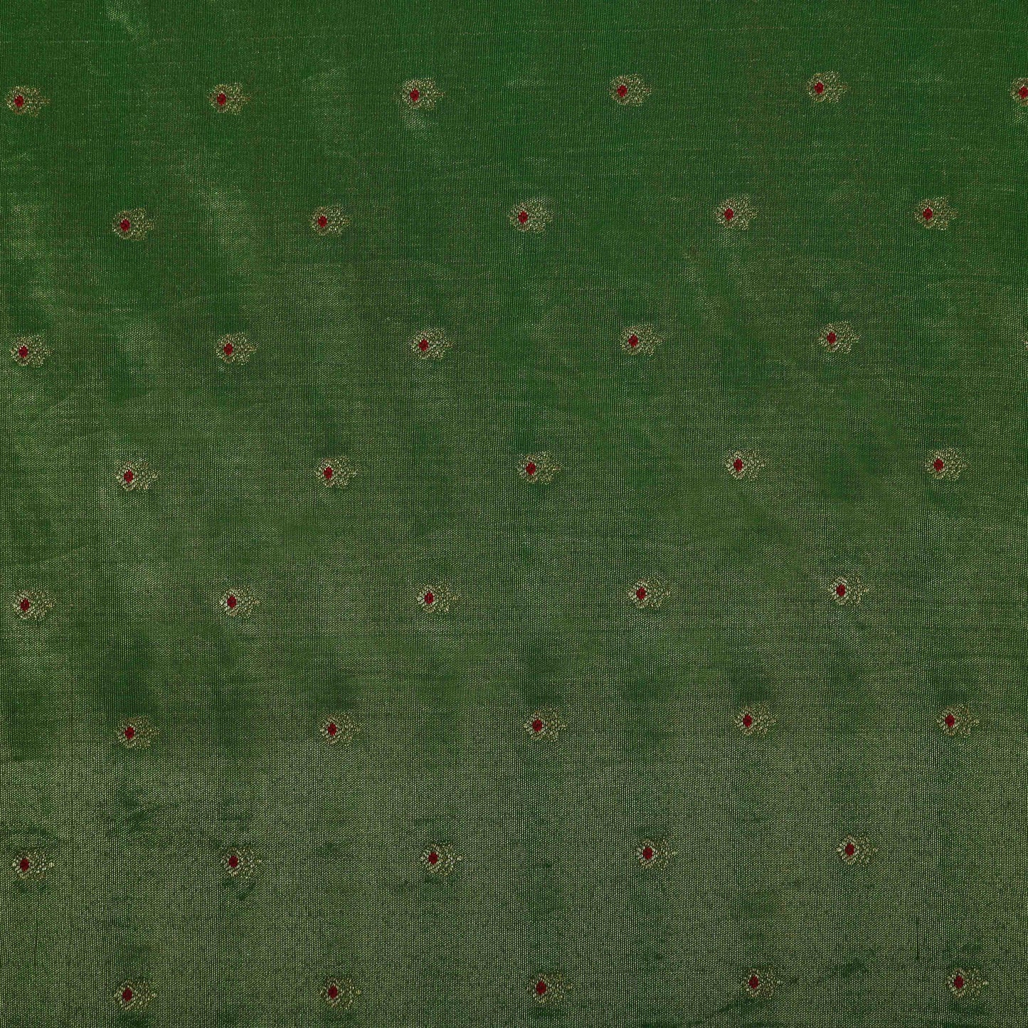 Green Color Katan Dupion Silk Brocade Fabric