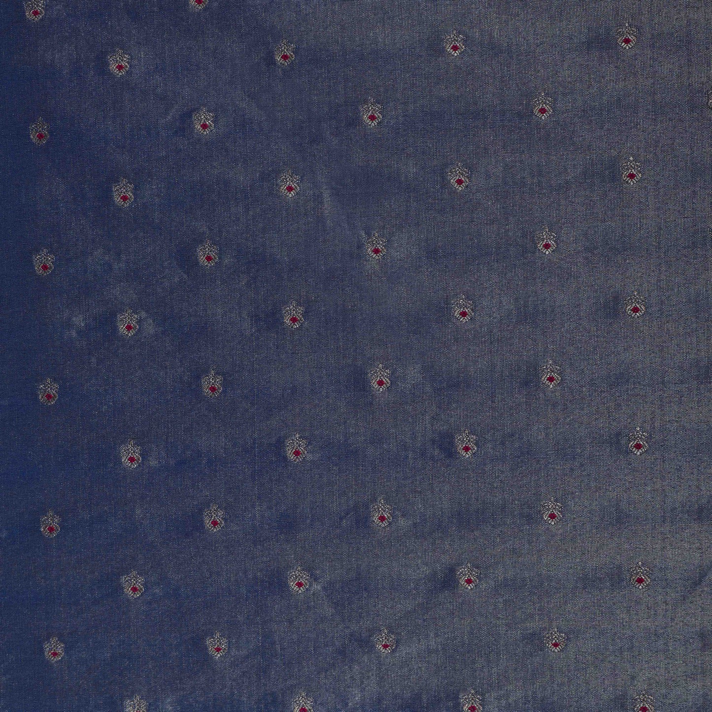 BLUE Color Katan Dupion Silk Brocade Fabric