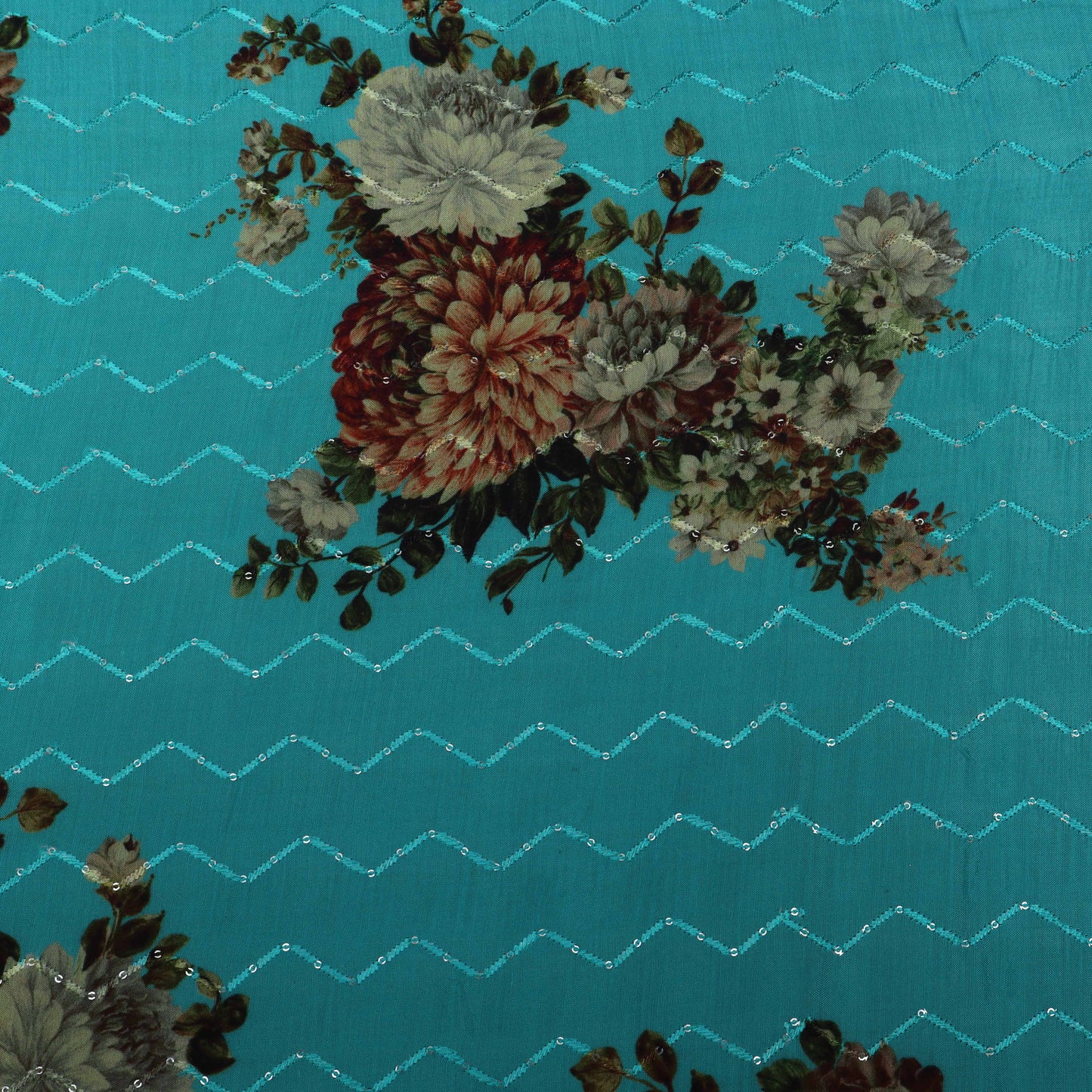 Multi-Color MulMul silk Print Embroidery Fabric