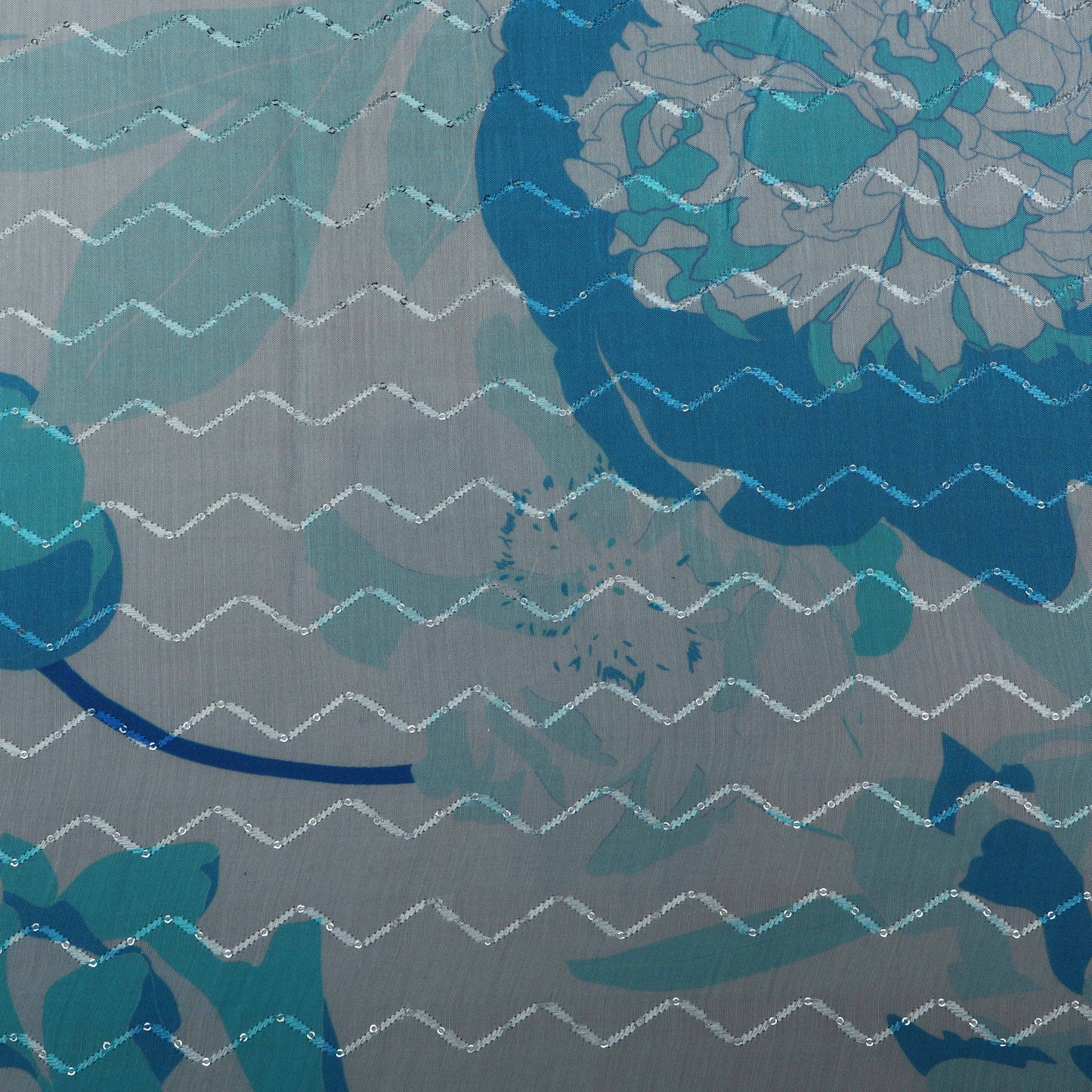 Multi-Color MulMul silk Print Embroidery Fabric