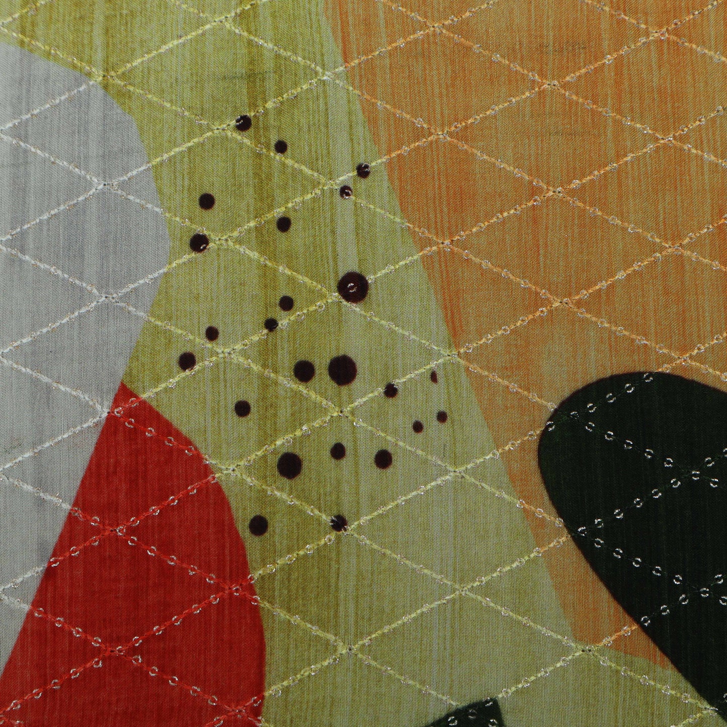 Multi-Color MulMul silk Print Embroidery Fabric