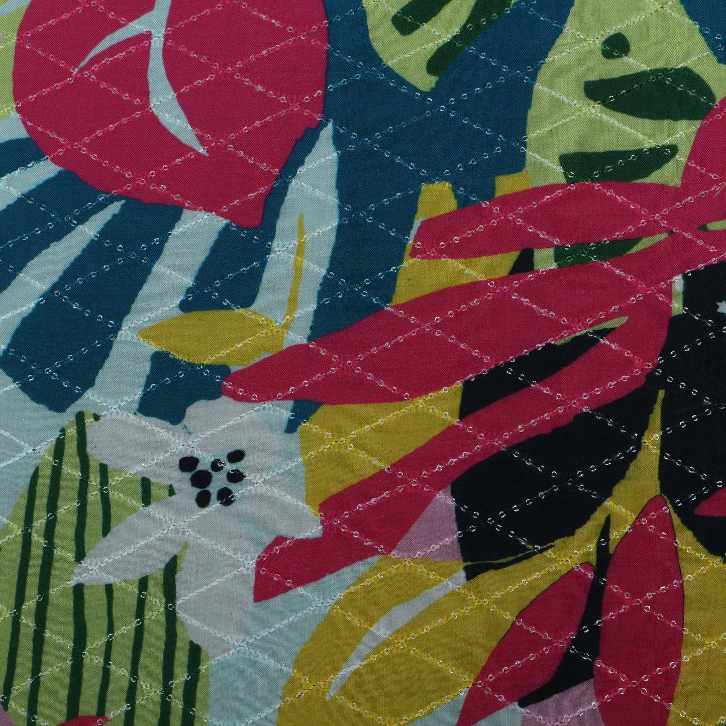 Multi-Color MulMul silk Print Embroidery Fabric