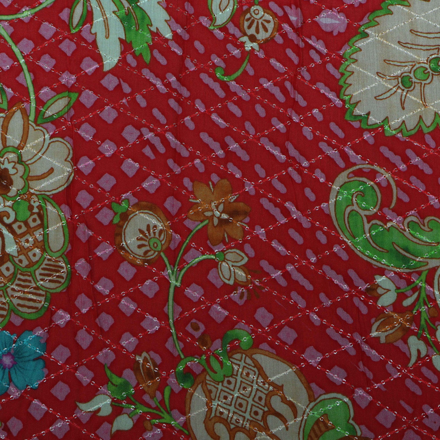 Multi-Color MulMul silk Print Embroidery Fabric