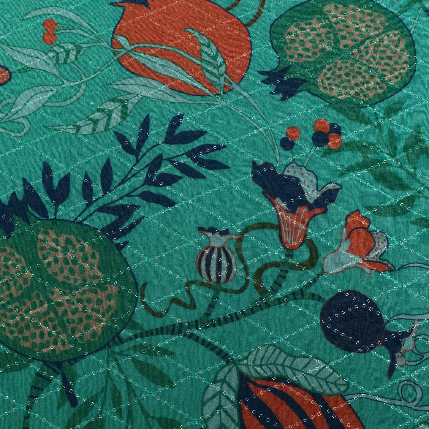 Multi-Color MulMul silk Print Embroidery Fabric