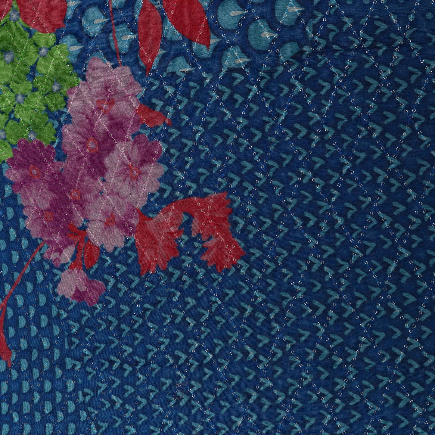 Multi-Color MulMul silk Print Embroidery Fabric