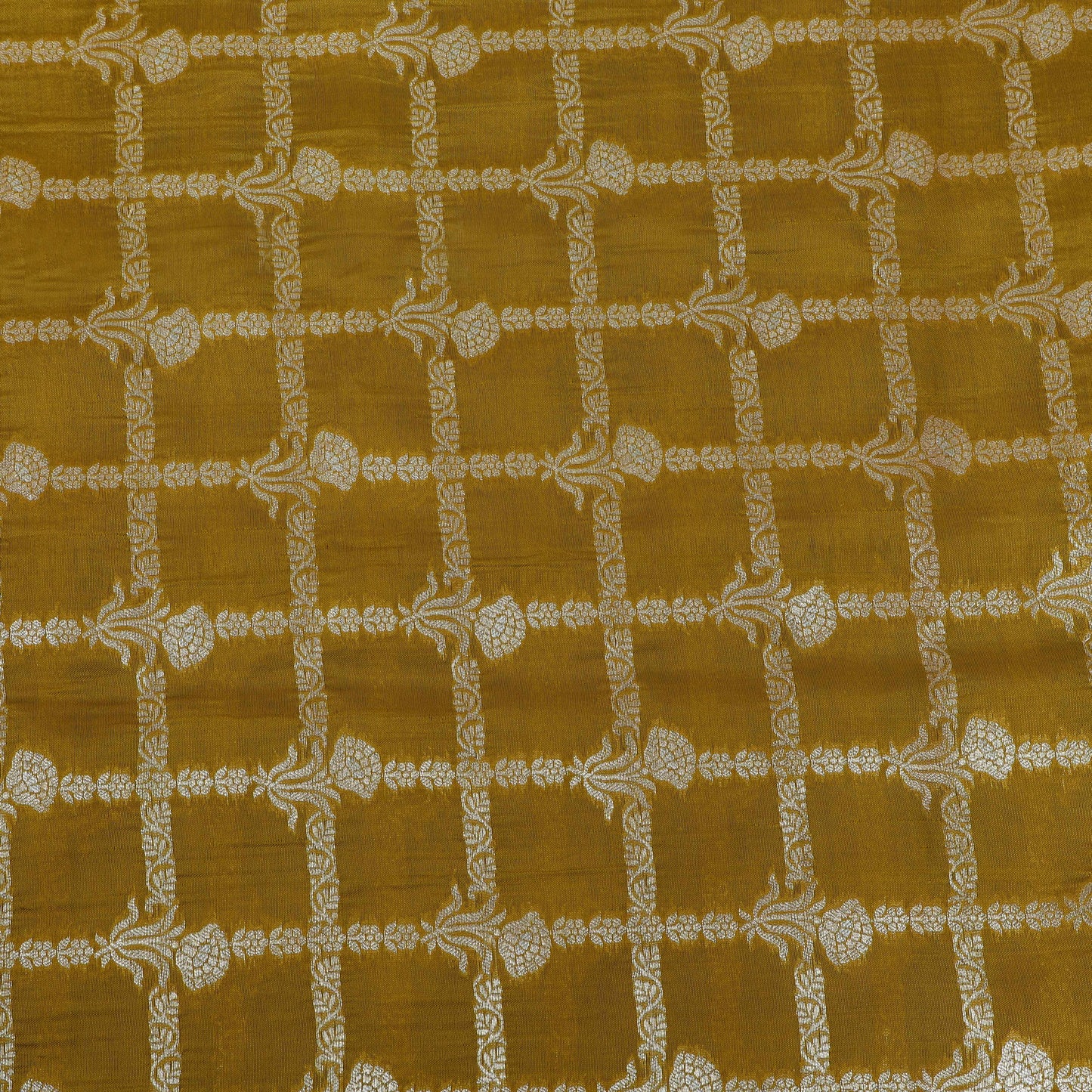 Mustard Color Katan Dupion Silk Brocade Fabric