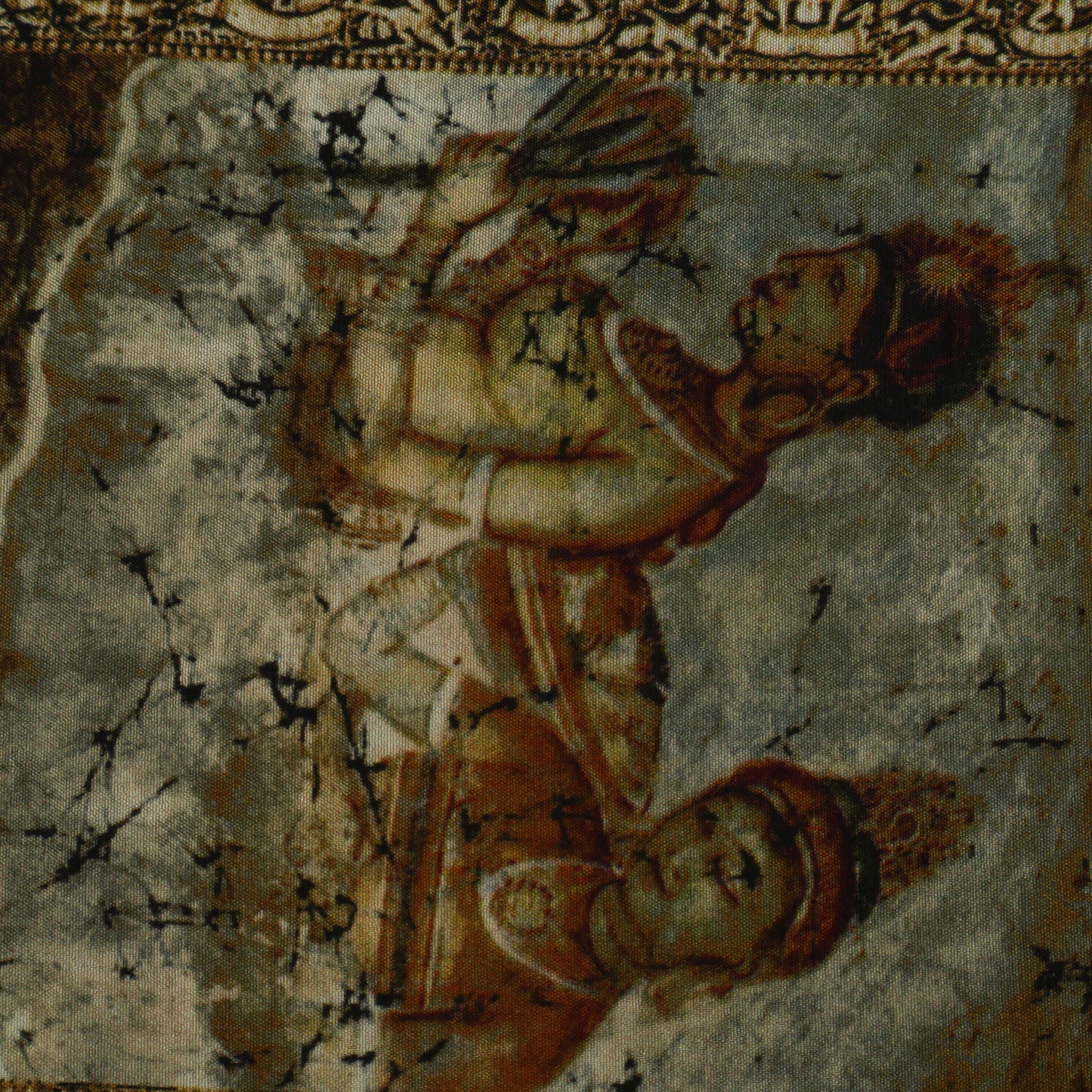 Multicolor Dupion Silk Print Fabric