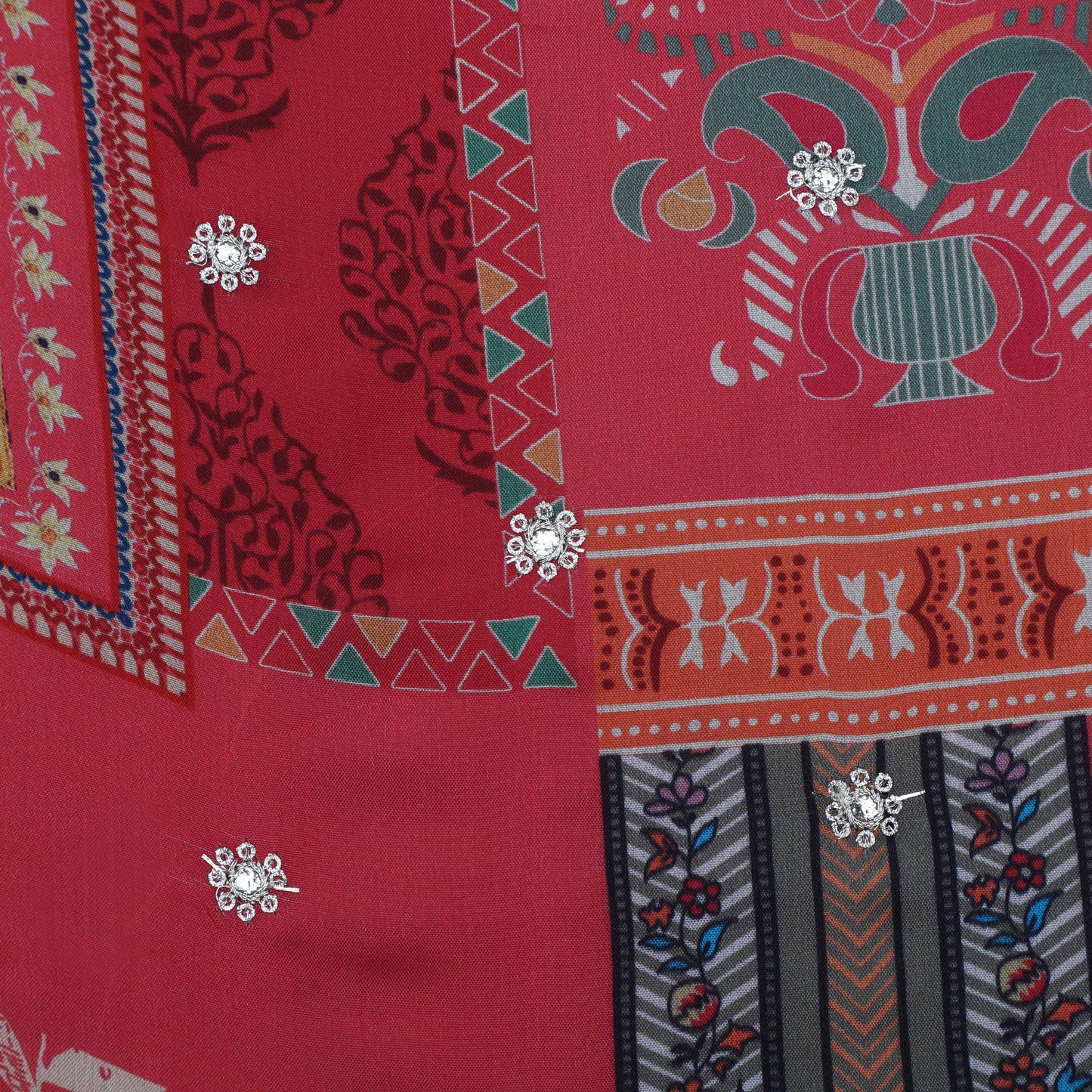 Chinon Print Embroidery Fabric