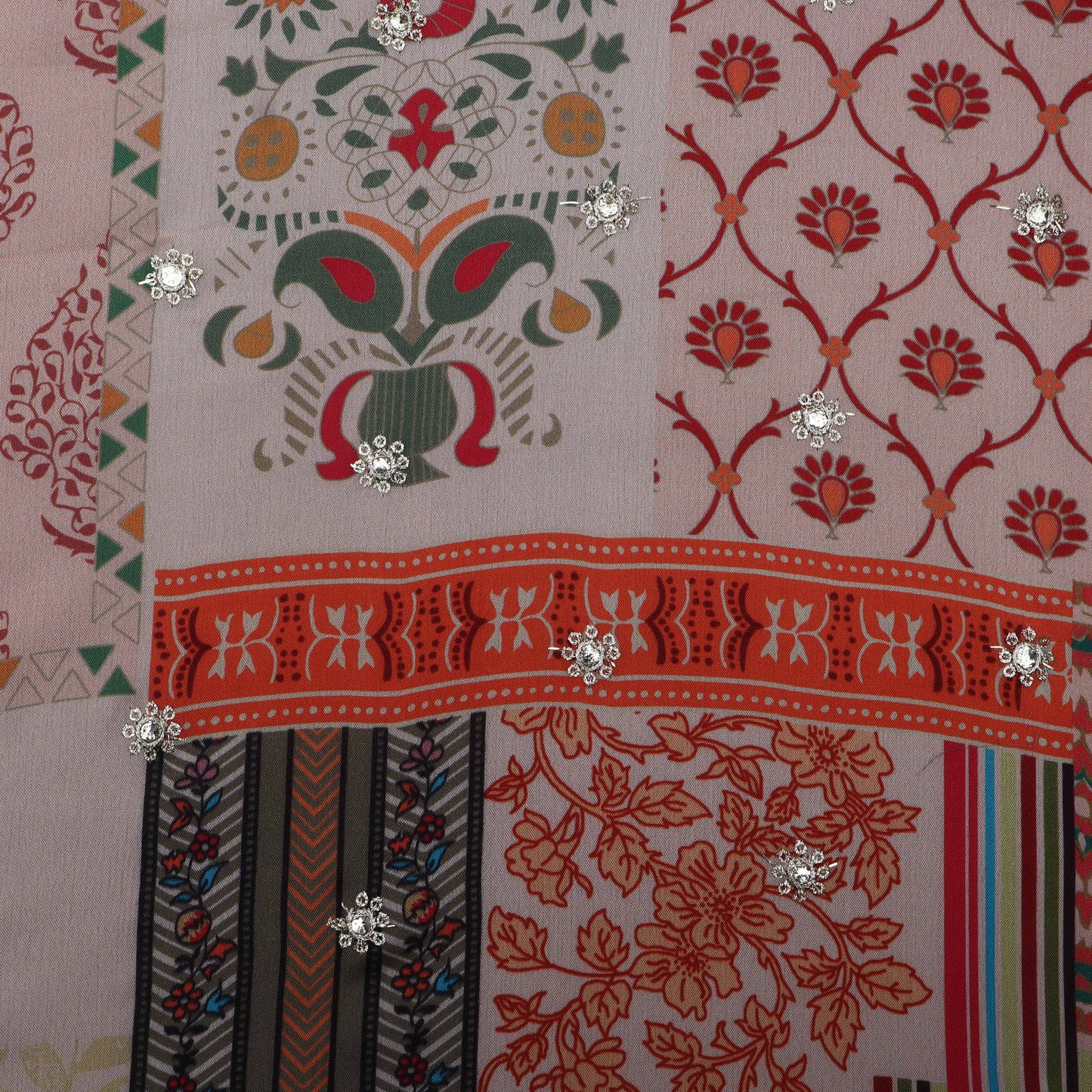 Chinon Print Embroidery Fabric