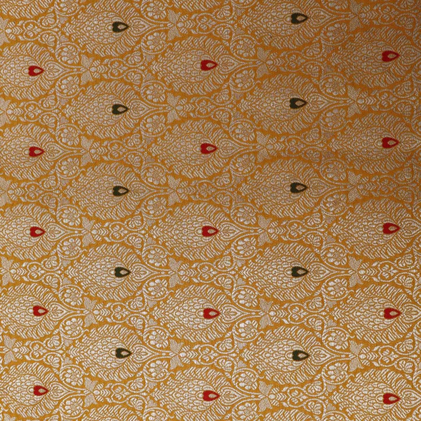 Mustard Color Katan Meena Brocade Fabric