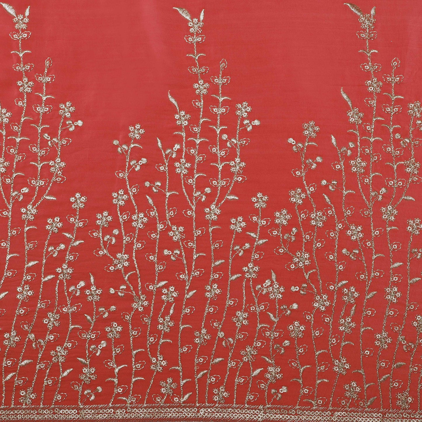 Crepe Border Embroidery Fabric