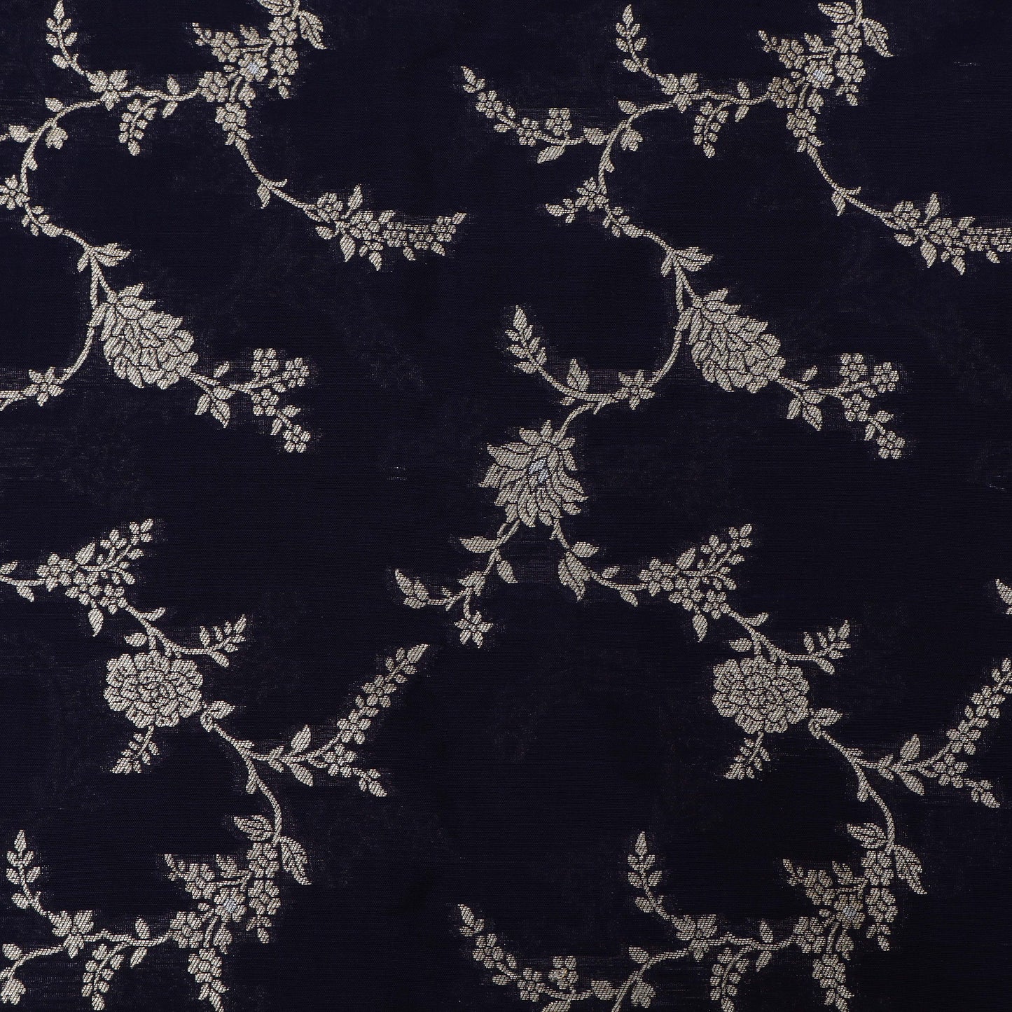 NAVY BLUE Color chinia silk meena brocade Fabric