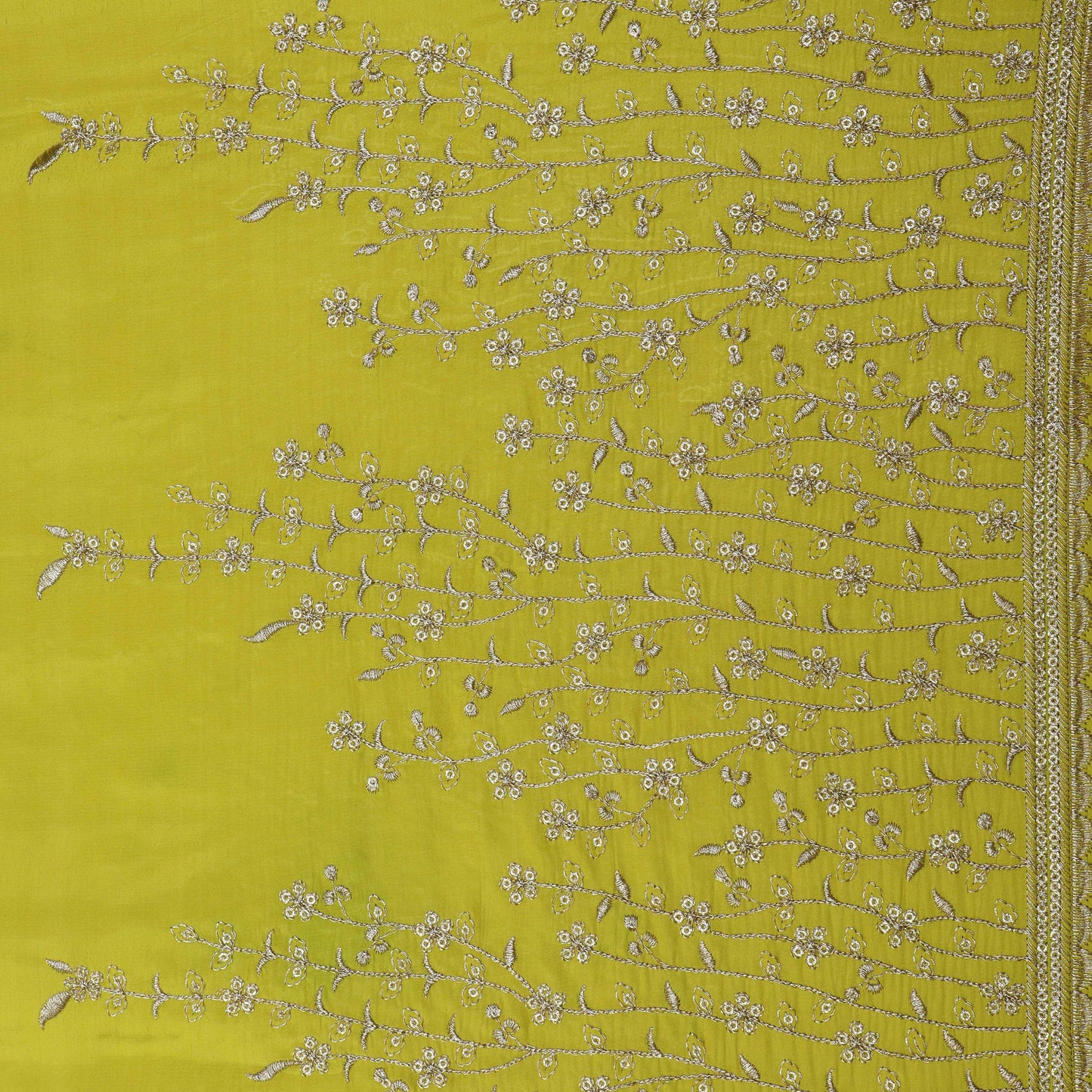 Crepe Border Embroidery Fabric