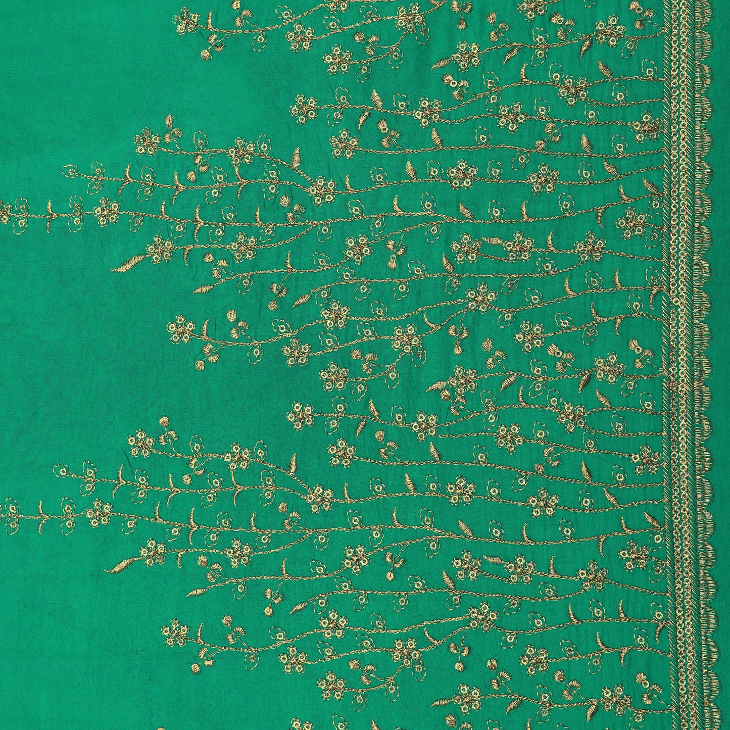 Crepe Border Embroidery Fabric