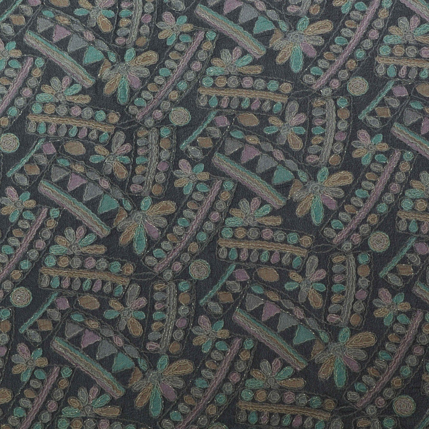 Grey Color Fabric Dola Position Print Emb