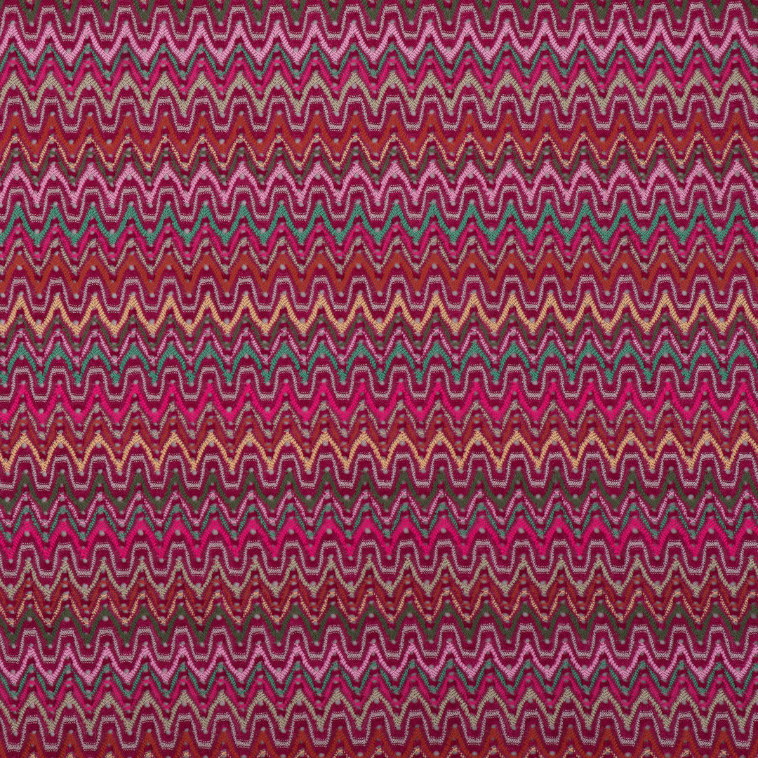 Multi Colored Zigzag Knitted Print Fabric