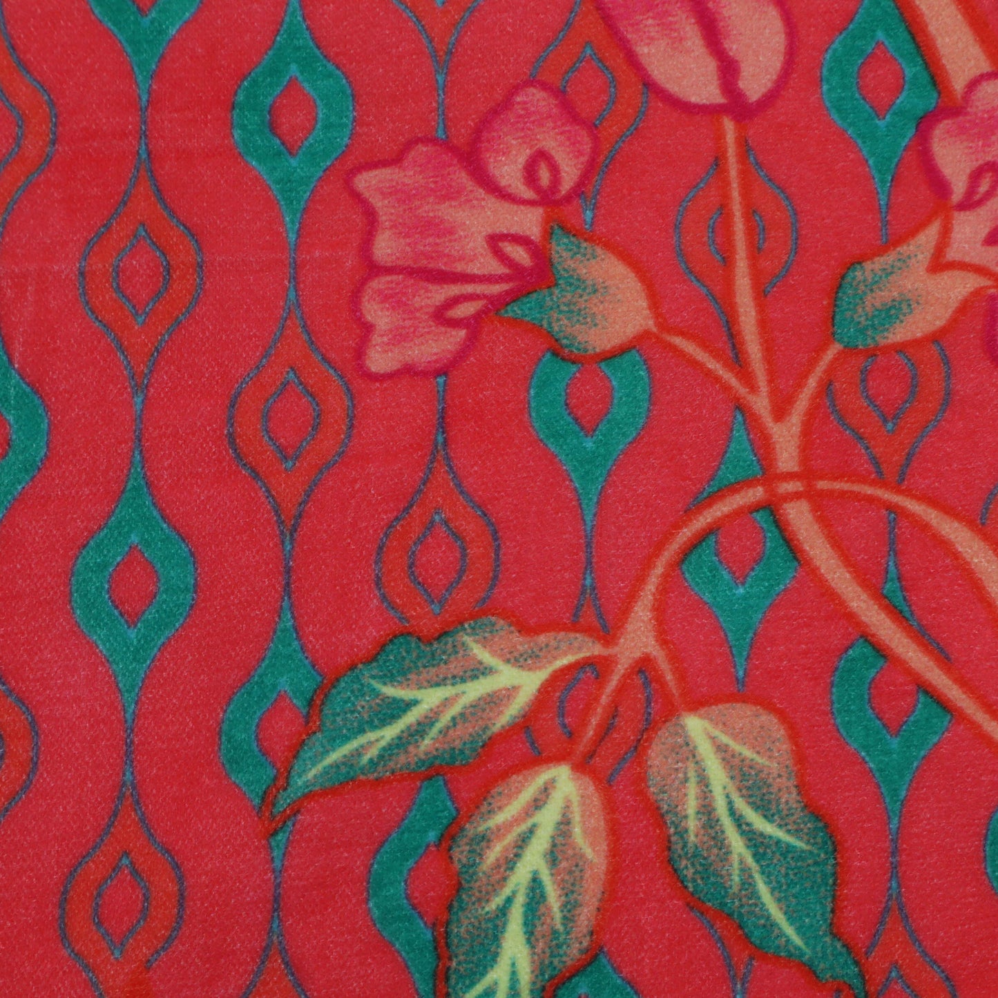 Multicolor Velvet Print Fabric