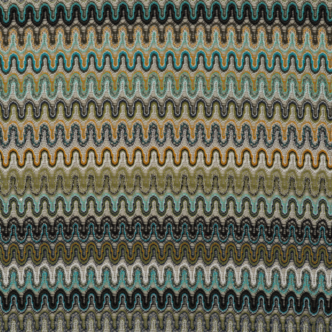 Multi Colored Zigzag Knitted Print Fabric