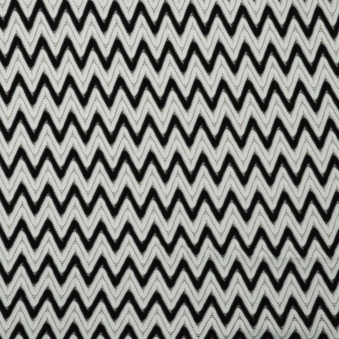Multi-Color Zigzag Knitted Crosia Fabric