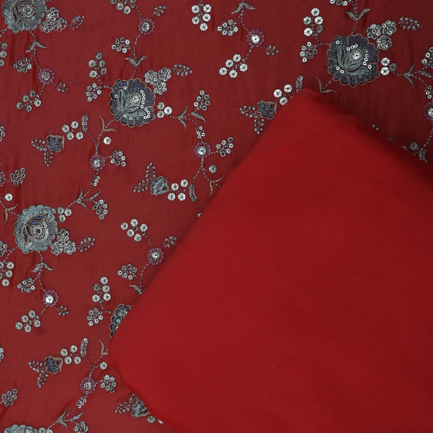 GAJRI Color Chinon Embroidery Fabric