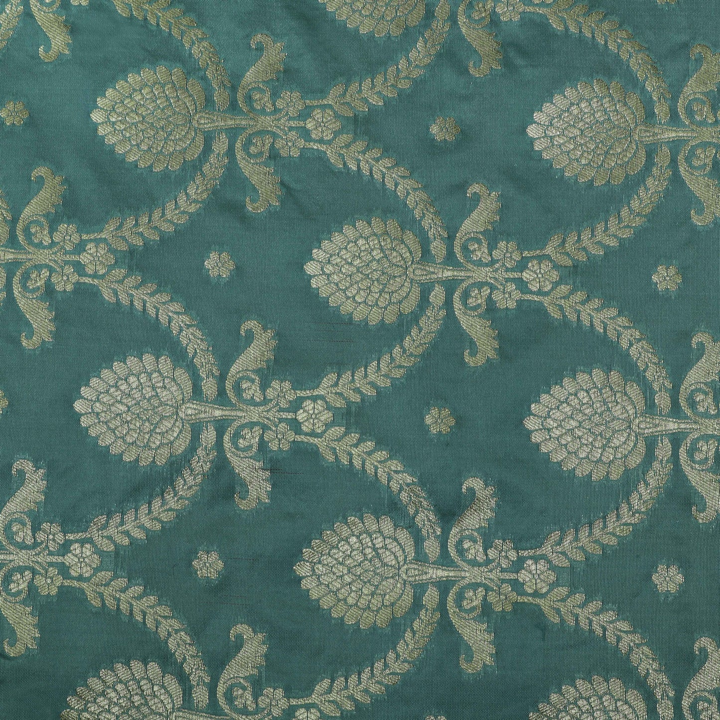 Sea Green Color Chinia Dupion Silk Brocade Fabric