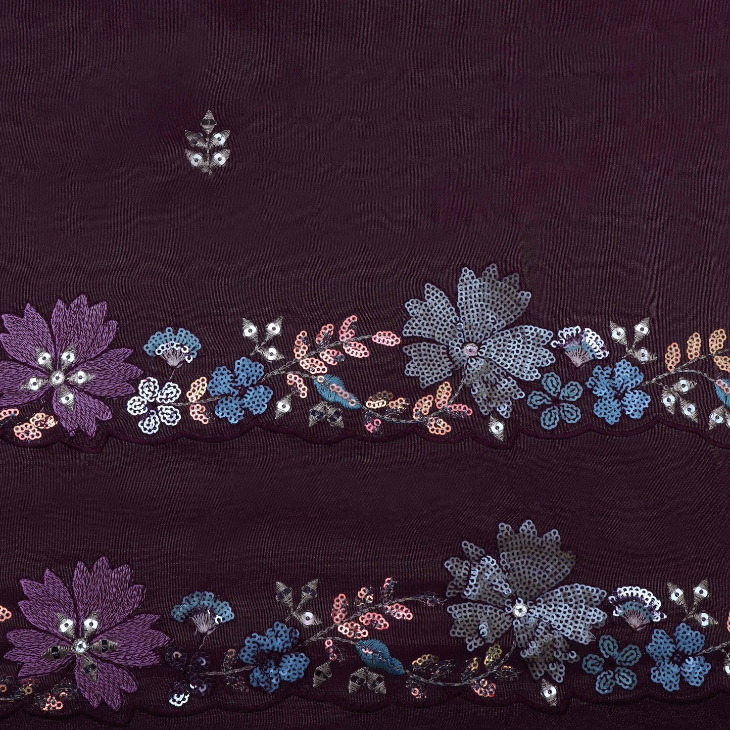 PURPLE Color Tissue Embroidery Fabric