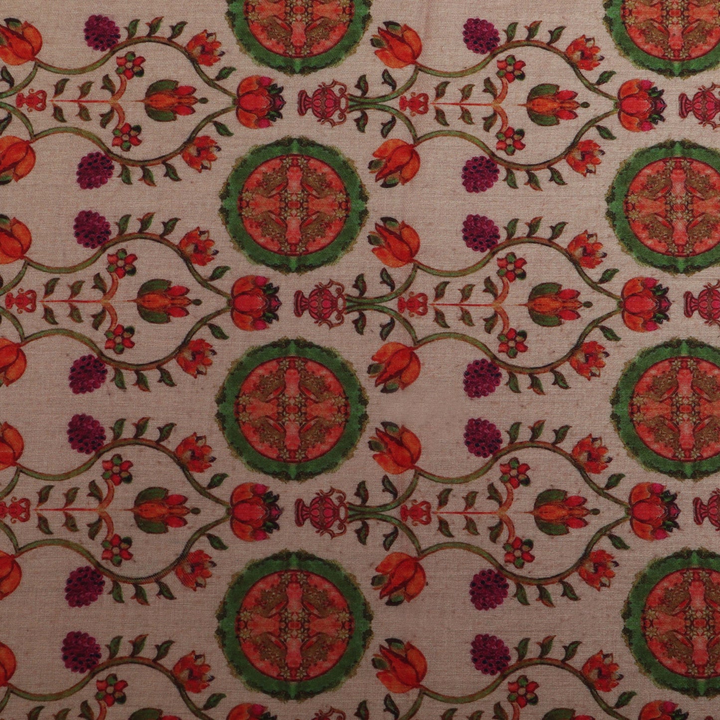 PEACH Color Muslin Print Fabric