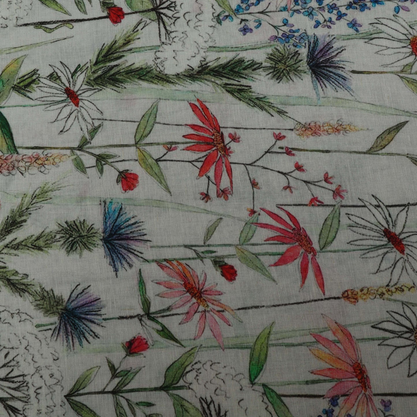 Multi-Color Linen Print Fabric