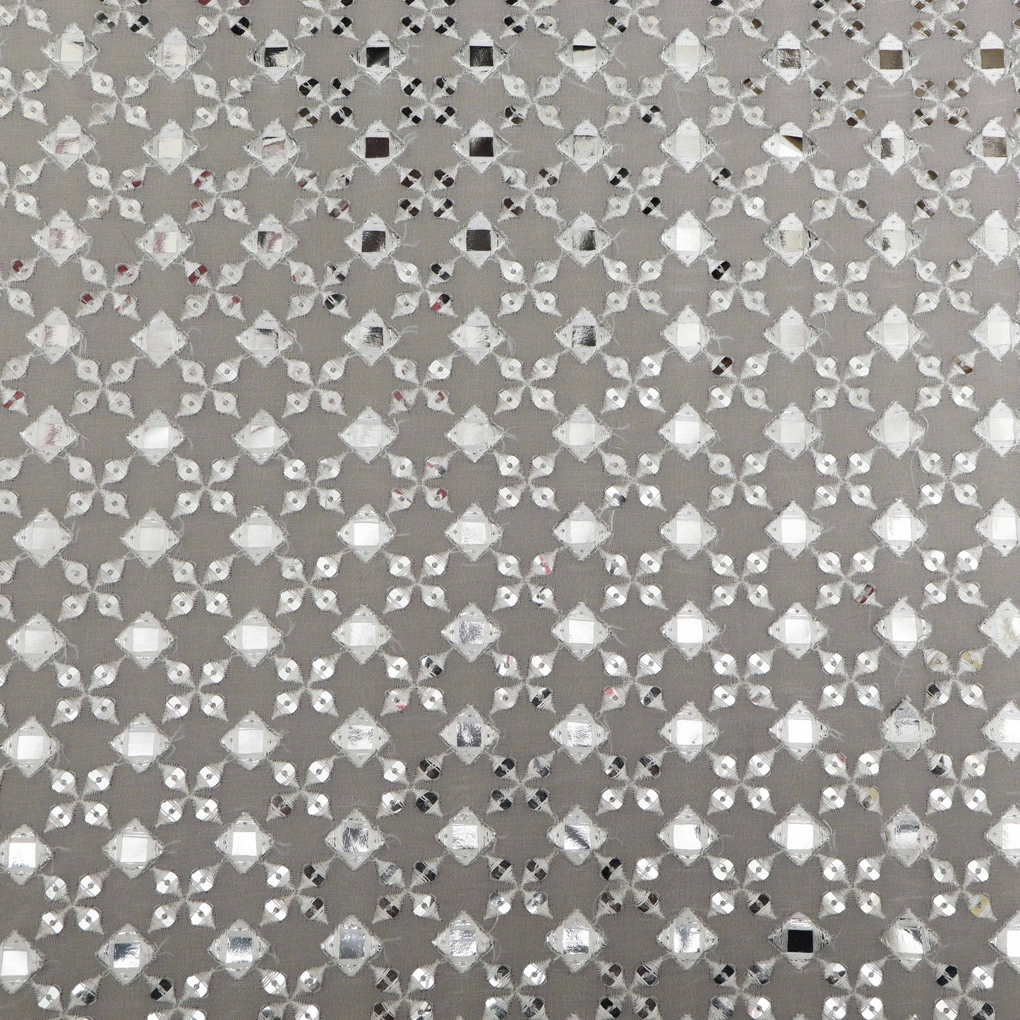 White Color Georgette Embroidery Fabric