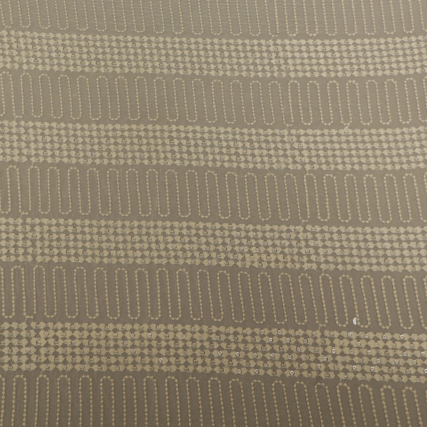 White Color Georgette Embroidery Fabric