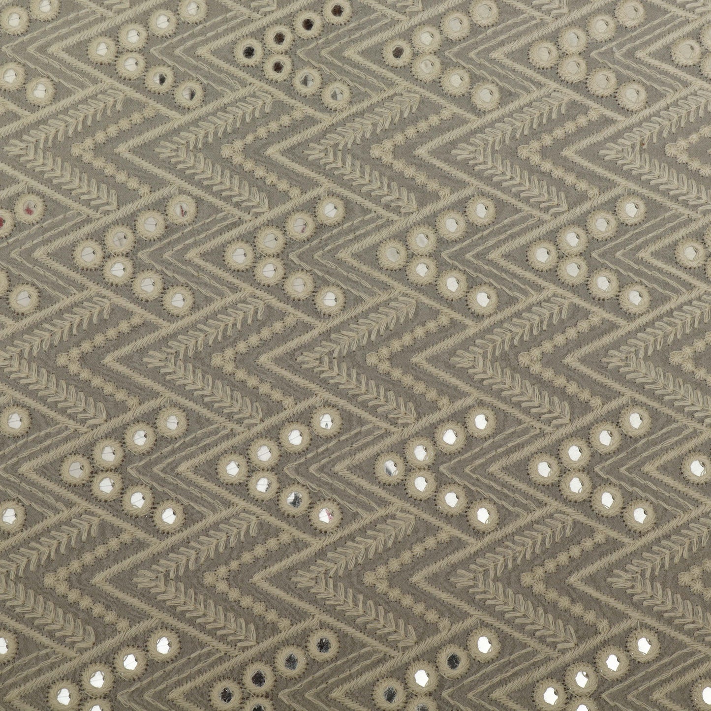 White Color Georgette Embroidery Fabric