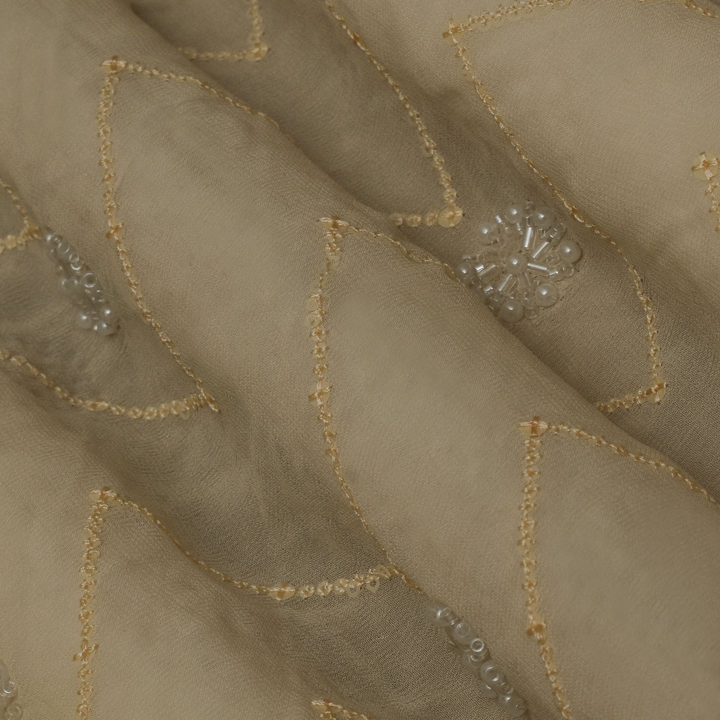 Lemon Color Georgette Embroidery Fabric