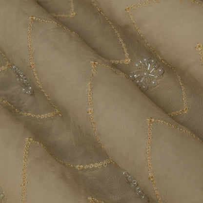 Lemon Color Georgette Embroidery Fabric