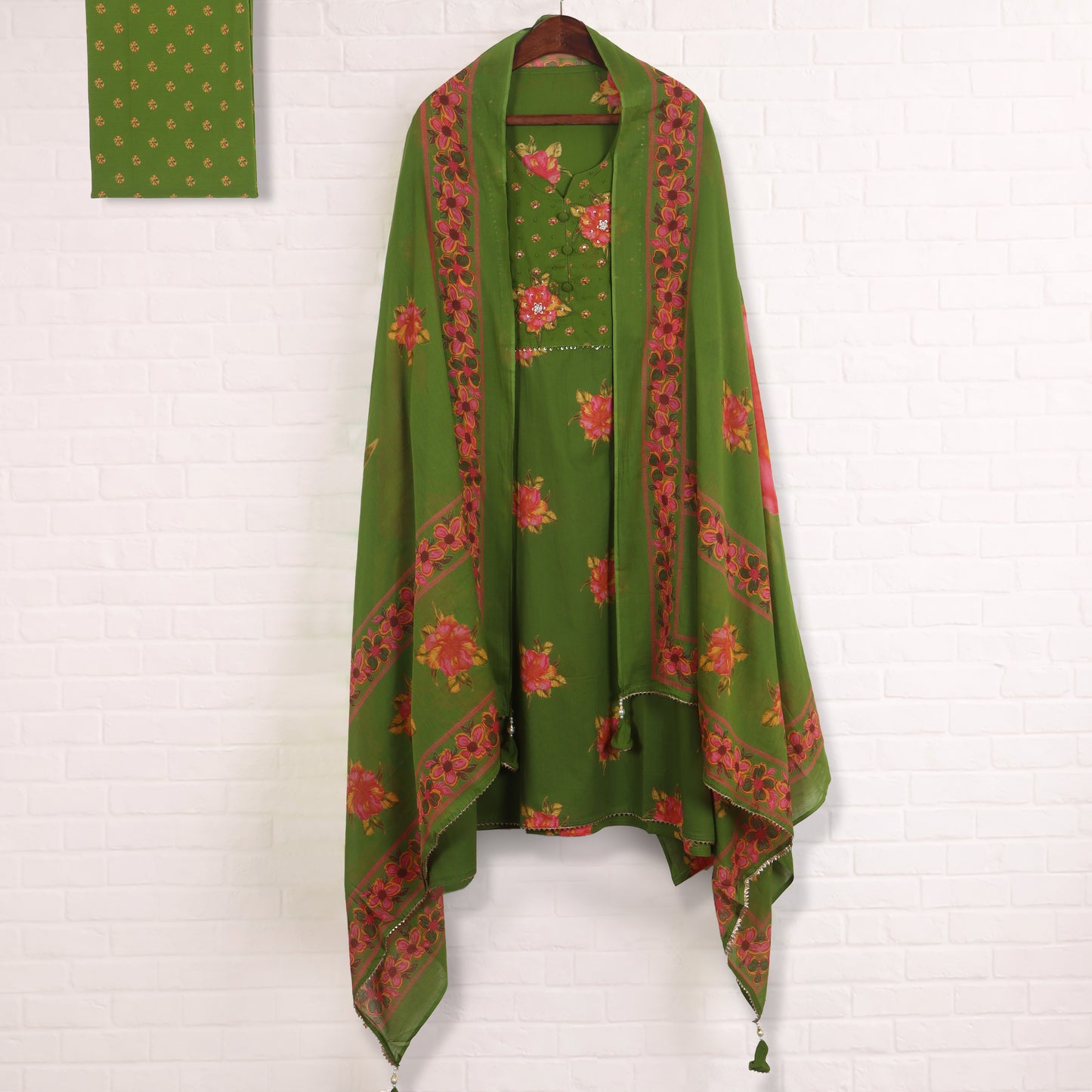 Semi Stitched Cotton Suit