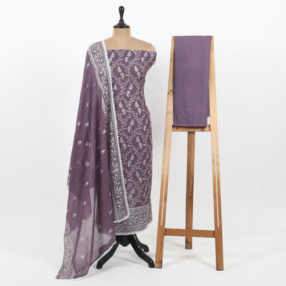 Unstitched Chanderi Suit Set