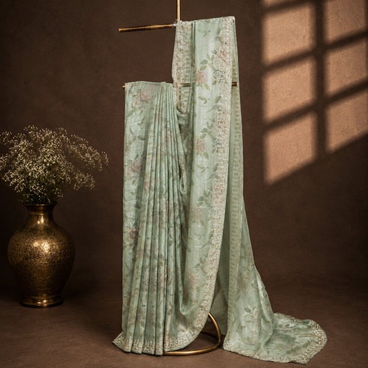 Graceful Mint Green Saree