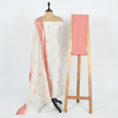 Unstitched Chanderi Suit Set