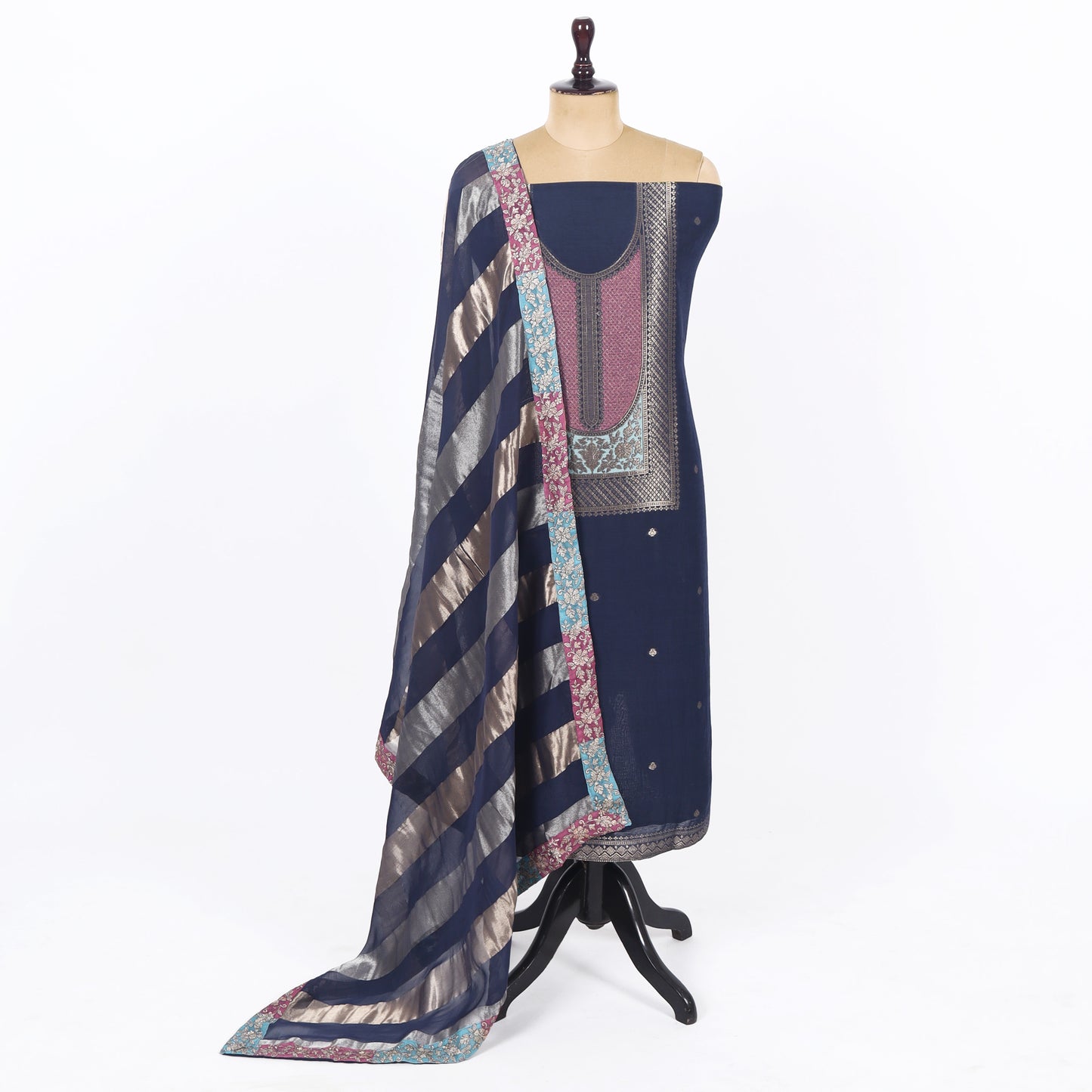 Unstitched Dola Silk Suit