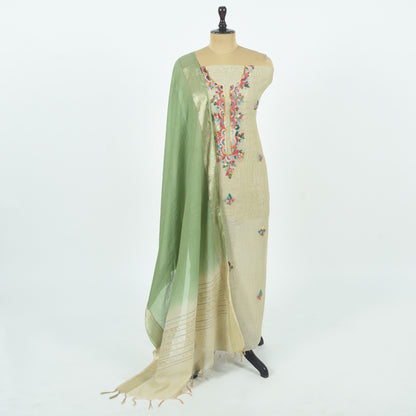 Unstitched Chanderi Suit Set