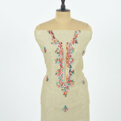 Unstitched Chanderi Suit Set