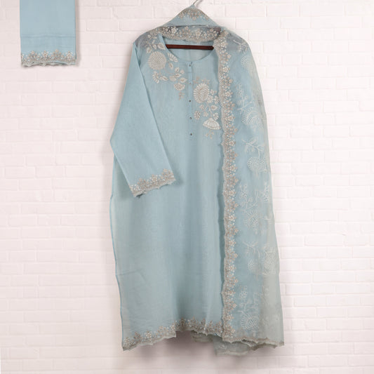 Semi Stitched Chanderi Suit