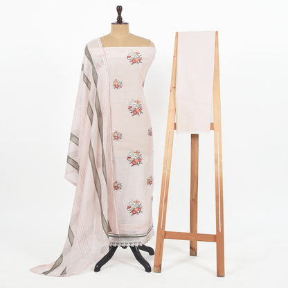 Unstitched Chanderi Suit Set