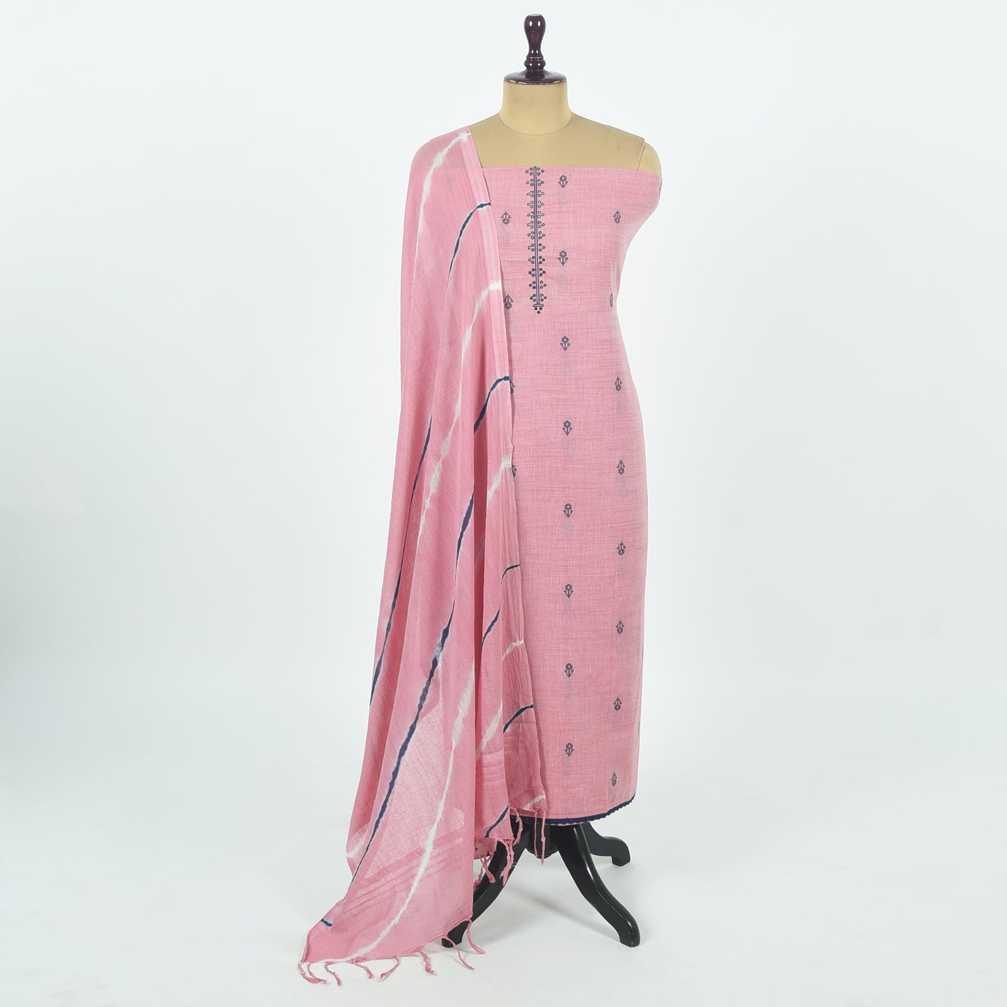 Unstitched Chanderi Suit Set