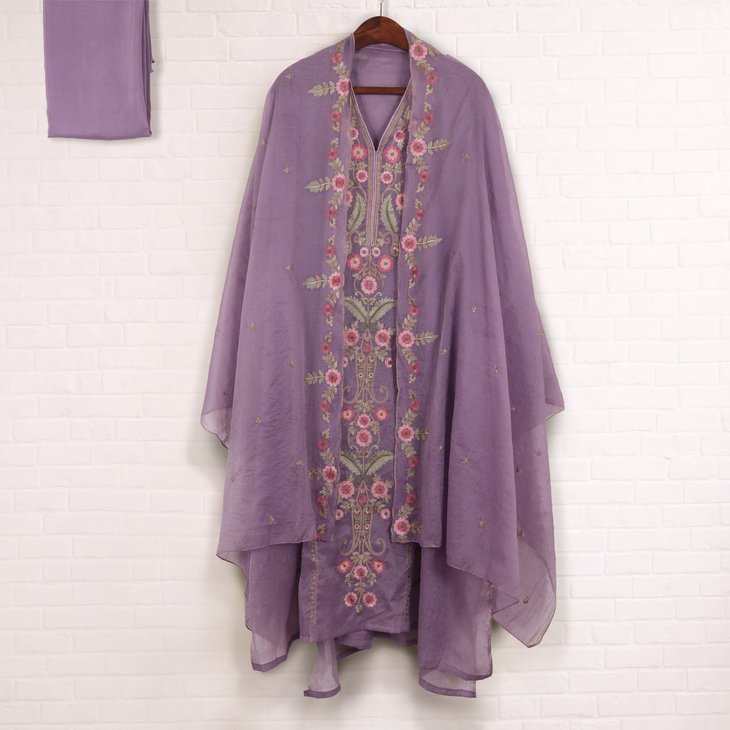 Semi Stitched Chanderi Suit