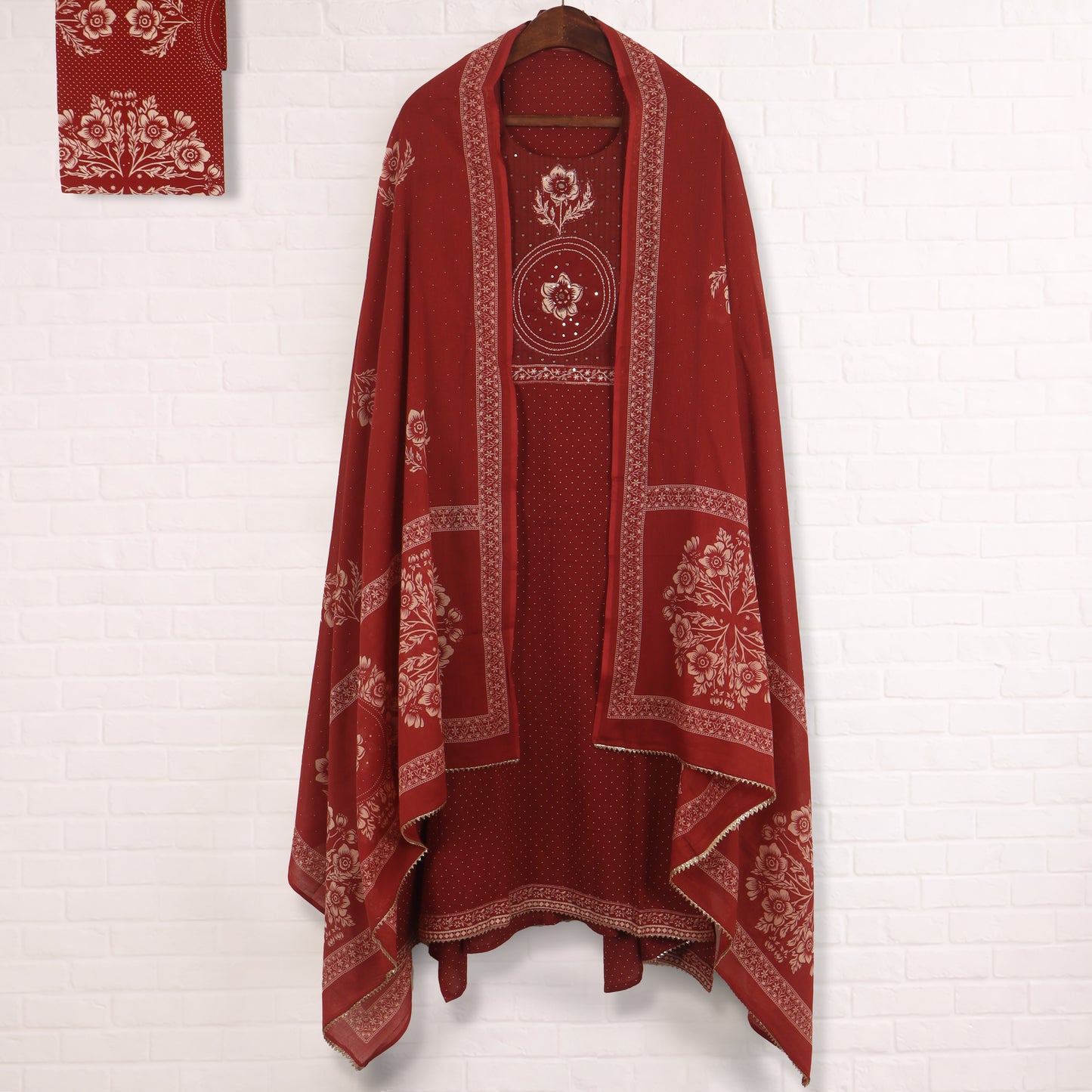 Semi Stitched Cotton Suit