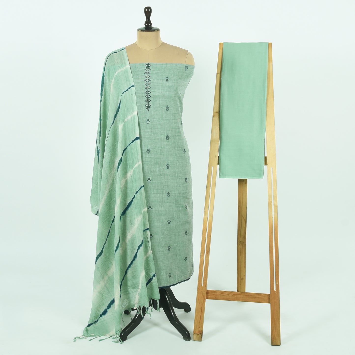 Unstitched Chanderi Suit Set