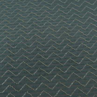 Green Color Georgette Embroidery Fabric