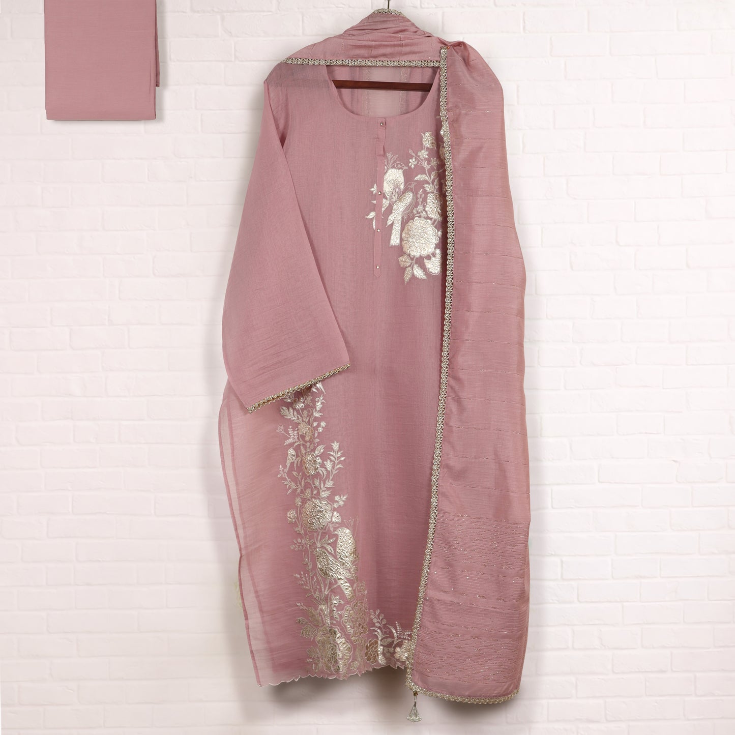 Semi Stitched Chanderi Suit