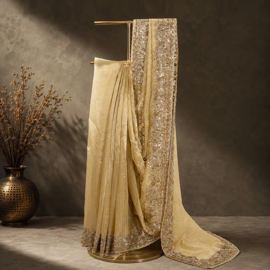 Elegant Golden Saree